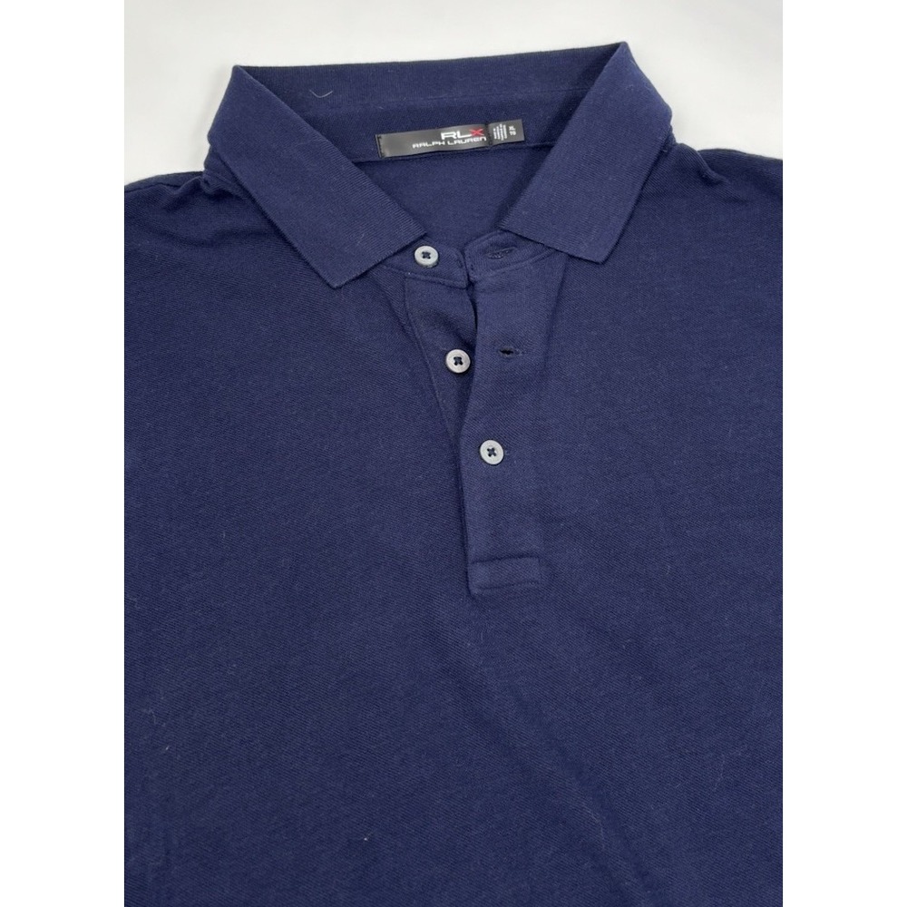 RLX Men's XL Wool Navy Short Sleeve Polo‎
